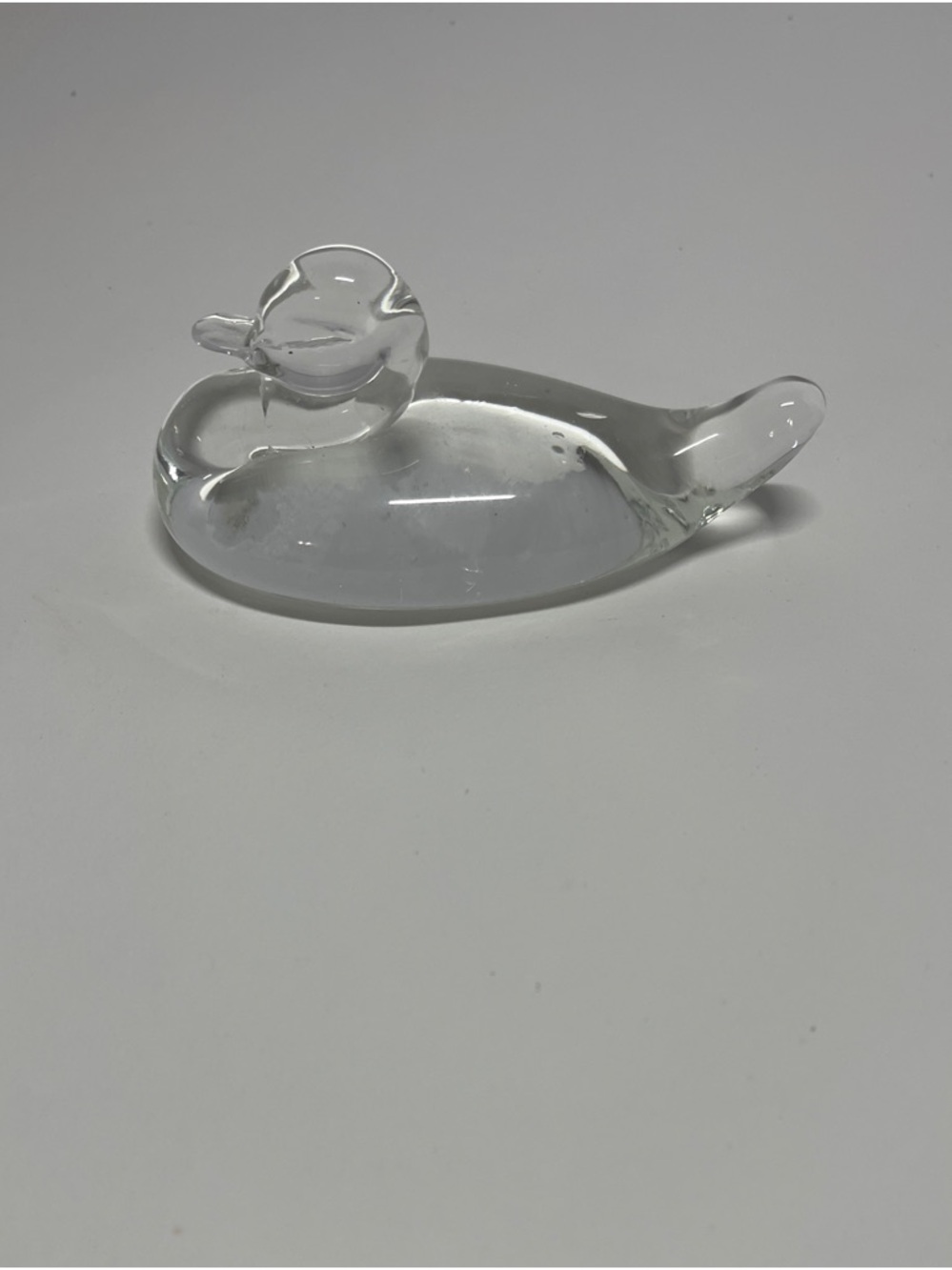 vintage crystal or leaded glass duck figurine